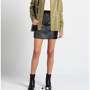 NWT MAJE black leather mini skirt
